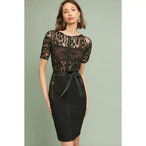 Byron Lars Dresses & Skirts - Anthro Byron Lars Beguile Carissima Lace Midi Sheath Dress